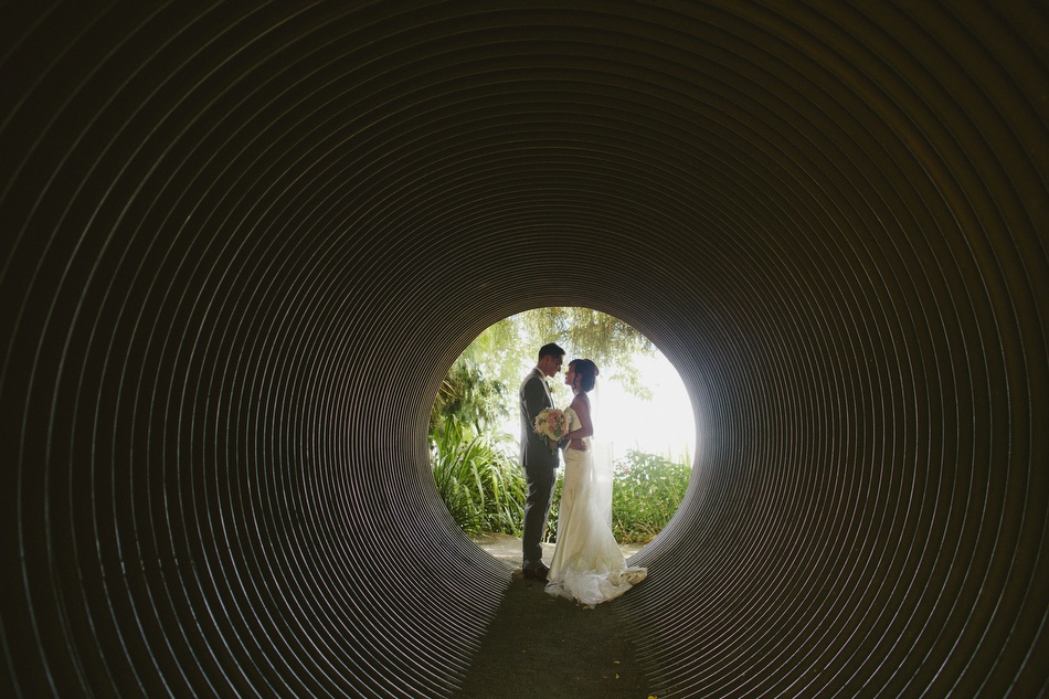 tunnel bride groom couple love